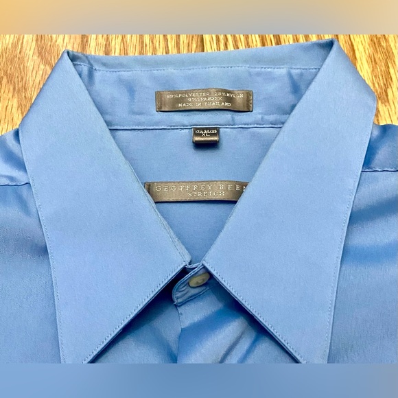 Geoffrey Beene Men’s Blue Button Down Stretch Dress Shirt XL 17.5 34/35‎ - Picture 3 of 5